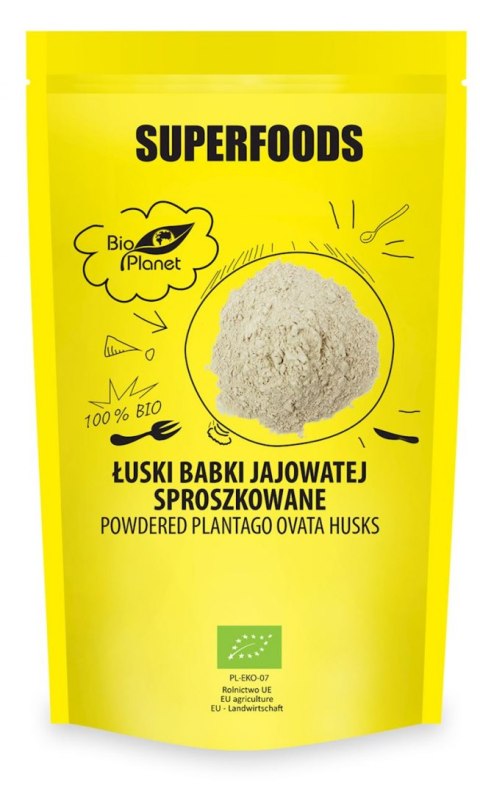 ŁUSKI BABKI JAJOWATEJ SPROSZKOWANE (BŁONNIK) BIO 150 g - BIO PLANET SUPERFOODS