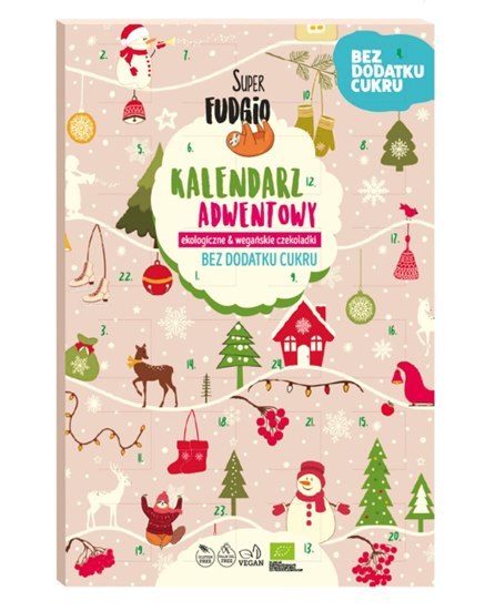 KALENDARZ ADWENTOWY (CZEKOLADKI BEZ DODATKU CUKRÓW BEZGLUTENOWE) BIO 100 g - ME GUSTO (SUPER FUDGIO) (PRODUKT SEZONOWY)