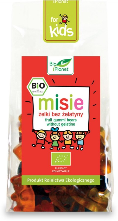 ŻELKI MISIE BEZ ŻELATYNY BEZGLUTENOWE BIO 100 g - BIO PLANET