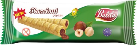 RURKI KUKURYDZIANE Z KREMEM O SMAKU ORZECHÓW LASKOWYCH BEZGLUTENOWE 18 g - BALILA