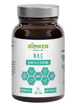 NAC (N-ACETYLO-L-CYSTEINA) (400 mg) BEZGLUTENOWA 100 KAPSUŁEK - BIOWEN