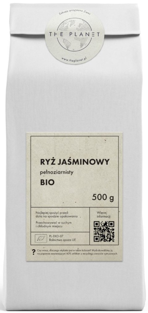 RYŻ JAŚMINOWY PEŁNOZIARNISTY BIO 500 g - THE PLANET