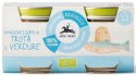 PSTRĄG Z WARZYWAMI BEZGLUTENOWY OD 4 MIESIĄCA BIO (2 x 80 g) 160 g - ALCE NERO