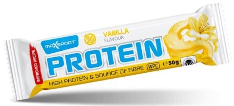 BATON PROTEINOWY O SMAKU WANILIOWYM W POLEWIE BIAŁEJ BEZGLUTENOWY 50 g - MAXSPORT
