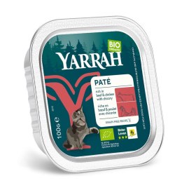 (DLA KOTA) PASZTET Z WOŁOWINY I KURCZAKA Z CYKORIĄ BIO 100 g - YARRAH