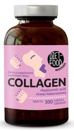 KOLAGEN + KWAS HIALURONOWY 300 TABLETEK - DIET-FOOD