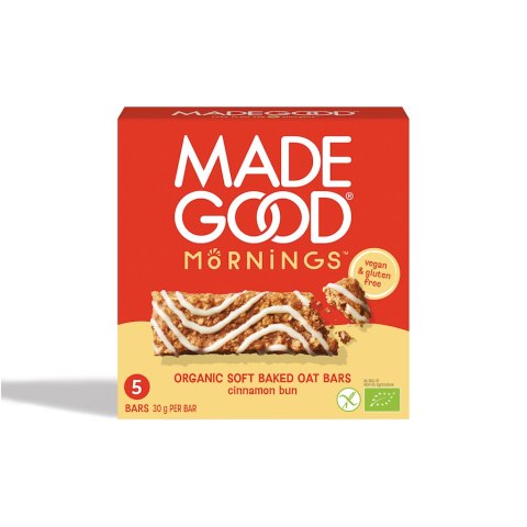 BATONIKI OWSIANE SOFT Z CYNAMONEM BEZGLUTENOWE BIO (5 x 30 g) 150 g - MADEGOOD MORNINGS