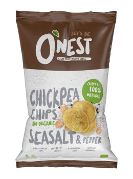 CHIPSY Z CIECIERZYCY Z SOLĄ MORSKĄ I CZARNYM PIEPRZEM BEZGLUTENOWE BIO 40 g - O'NEST
