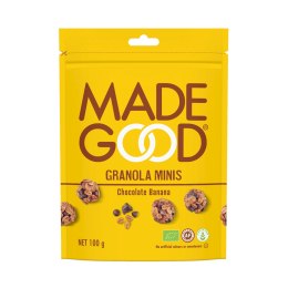 GRANOLA MINIS Z CZEKOLADĄ I BANANEM BEZGLUTENOWA BIO 100 g - MADEGOOD