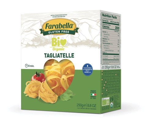 MAKARON (KUKURYDZIANO - RYŻOWY) TAGLIATELLE BEZGLUTENOWY BIO 250 g - FARABELLA
