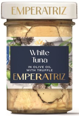 TUŃCZYK BIAŁY FILETY MSC W OLIWIE Z OLIWEK Z TRUFLĄ 180 g (120 g) (SŁOIK) - EMPERATRIZ