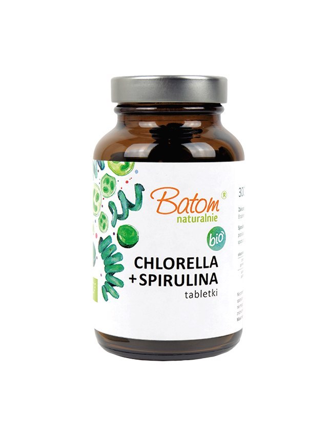 CHLORELLA + SPIRULINA BIO 300 TABLETEK 120 g (400 mg) - BATOM