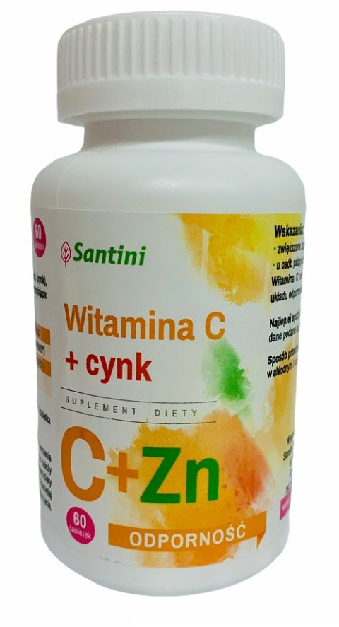 WITAMINA C + CYNK 60 TABLETEK (1000 mg + 10 mg) - SANTINI