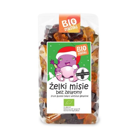 ŻELKI MISIE BEZ ŻELATYNY BEZGLUTENOWE BIO 500 g - BIOMINKI (EDYCJA ŚWIĄTECZNA)(PRODUKT SEZONOWY)